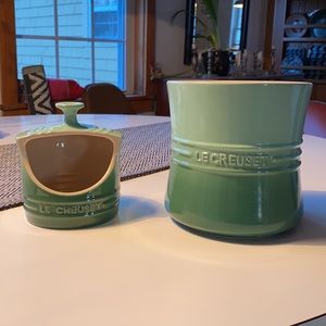 Le Creuset Matching Utensil Crock and Salt Crock